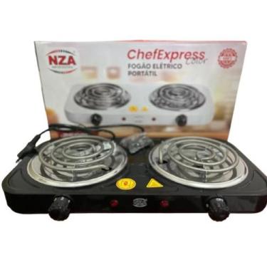 Imagem de Fogão Portátil Elétrico Nza Fogareiro 2 Bocas Cor Preto 110V - BBLK