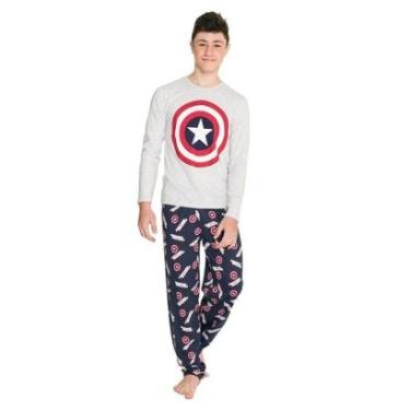 Imagem de Pijama Longo Juvenil Capitão América Avengers - Marvel 28.05.0022-Masculino