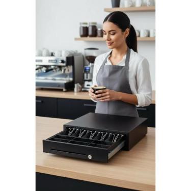 Imagem de Gaveta de Dinheiro Preta Automática 40cm - Congratulations Store