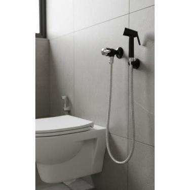 Imagem de Ducha Higiênica Flex Preta C/ Cromado Luxo - Congratulations Store