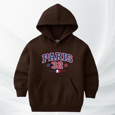 Imagem de Moletom Canguru Paris 32 Moleton Infantil ao Adulto Flanelado Com Capuz College Canguru-Unissex