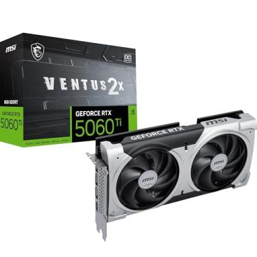 Imagem de Placa de Vídeo MSI RTX 5060 Ti Ventus 2X OC Plus – 8GB GDDR7, Ray Tracing, DLSS 3, Dual Fan – 912-V536-024