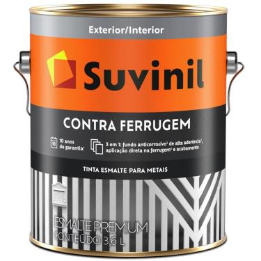 Imagem de Tinta Esmalte Brilhante Contra Ferrugem 3,6 Litros Preto - 50581399 - SUVINIL