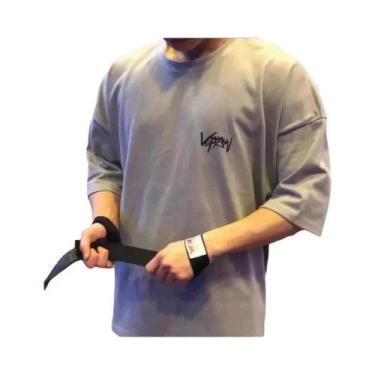 Imagem de Camiseta Esportiva Masculina Oversized De Algodão Com Gola Redonda Par