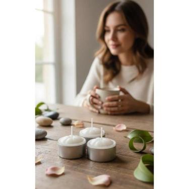 Imagem de 100 Velas Rechaud Brancas c/ Suporte Alumínio - Congratulations Store