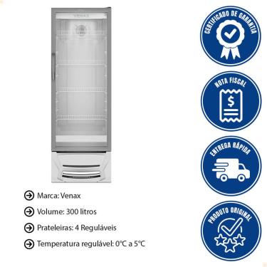 Imagem de Expositora de Bebidas Venax VV 300 Branco 300 Litros 220V 260w - 7151