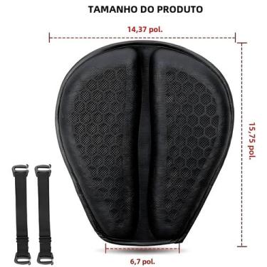 Imagem de Almofada de Assento de Motocicleta 3D Antiderrapante em Gel - Melhora 