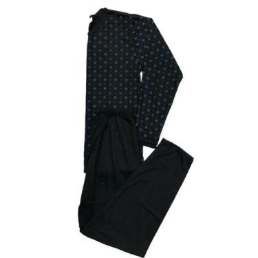Imagem de Pijama Inverno Masculino Adulto Estampado - Wju Jeans, G, Preto