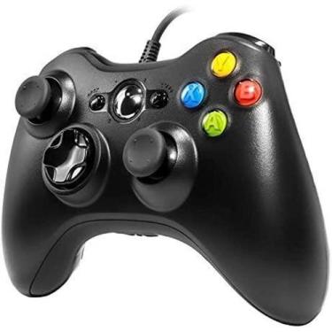 Imagem de Controle Xbox 360 Pc Joystick Com Fio - Preto COMPATIVEL - DOUBLE