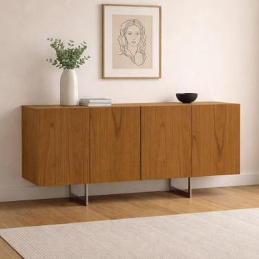 Imagem de Aparador Buffet Para Sala de Jantar 4 Portas 160cm Pés Industrial Beni