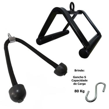 Imagem de Kit Puxadores Triangulo Remada + Puxador Corda Treino Academia-Unissex