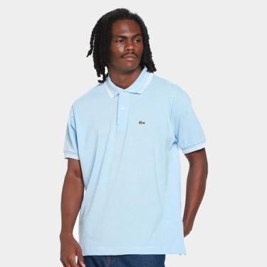 Imagem de Camisa Polo Lacoste Casual Masculina, Azul, GG