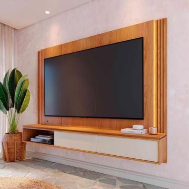 Imagem de Painel para TV até 75 Polegadas Loa com LED 2 Portas Freijó e Off Whit