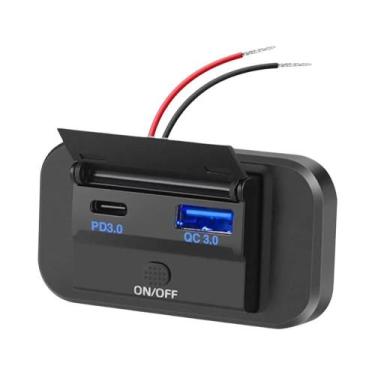 Imagem de Carregador De Carro USB Dual PD QC 3.0 De 96W Com 4 Portas Para Carros