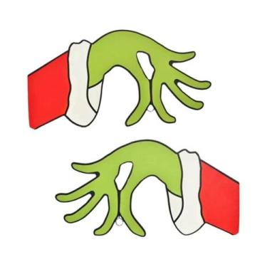 Imagem de Guirlanda De Natal Do Grinch Para Pendurar Na Porta Com Placa De Madei