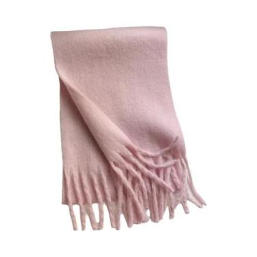 Imagem de Cachecol De Luxo Feminino Em Cashmere, Xale Grosso E Quente Com Franja