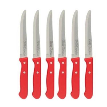 Imagem de Conjunto 6 Facas de Mesa Serrilhadas Cozinha Betty Crocker