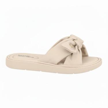 Imagem de Chinelo Rasteira Modare Ultra Conforto Laço Casual 7208.101, Creme, 37