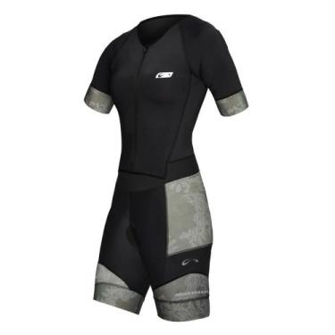 Imagem de Macaquinho Matrix Feminina Ciclismo Bike - Sol Sports, Preto, Cinza, G