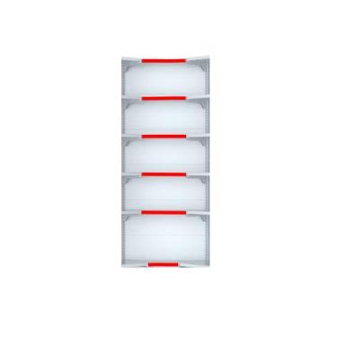 Imagem de Kit 12 Bandejas Canto 202 FIT Farmacia 30/25 Branco Pe Vermelho - Amap