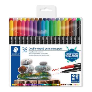 Imagem de Caneta Permanente Staedtler Ponta Dupla 36 Cores 3187 TB36