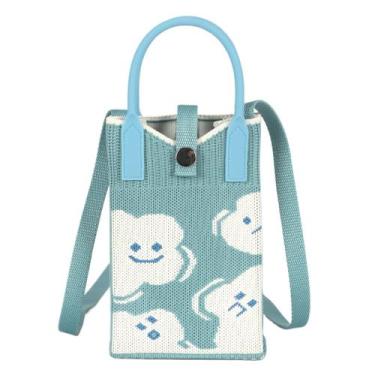 Imagem de Bolsa Up4you Feminina Croche Celular Pequena Fofa BS78790, Azul