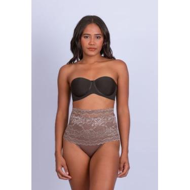 Imagem de Calcinha de Renda Hot Pant e Microfibra - Stella Bernardi, Marrom cast