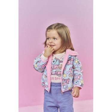 Imagem de Jaqueta Bebê Menina Dupla Face Dinossauro Azul Mundo Cinti, Azul, GG