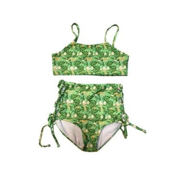 Imagem de Biquíni Infantil Proteção UPF50+ Olivia - Green Flower - Mystique Natu