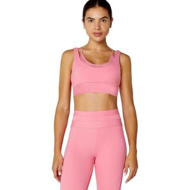 Imagem de Top Regata Feminino Fitness Tule Rosa Barbie Alto Giro Tamanho:P, P