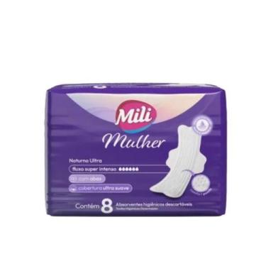 Imagem de Absorvente Mili Mulher Noturno Ultra Com Abas -8 Unidades
