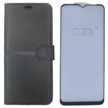 Imagem de Kit Capa Carteira Compatível c/ Samsung A14 + Película 3D - Dino Case,