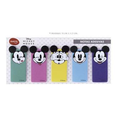Imagem de Marcador de paginas adesivo com 5 peças de 25 folhas mickey - MOLIN