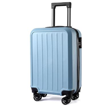 Imagem de Mala de Viagem Pequena 10kg Abs de Bordo com 4 Rodas Giro 360 Cadeado de Senha Zíper Azul