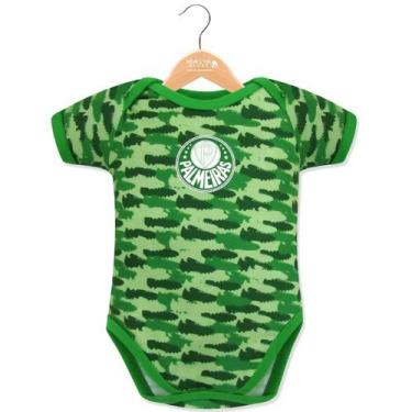 Imagem de Body Palmeiras Camuflado Bebe Verde Oficial Porco Revedor, M, Verde