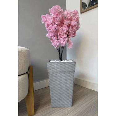 Imagem de Planta Flor Cerejeira Artificial Com Vaso Arranjo Completo - - PLANDEC