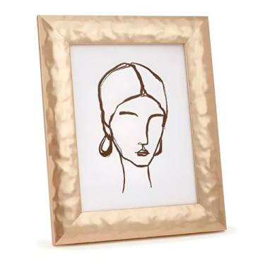 Imagem de Porta Retrato 15x20cm Dourado Decoração Escritório Sala Mart