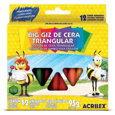 Imagem de Giz de Cera Jumbo 12 Cores BIG Triangular 95G PCT.C/12 - Acrilex