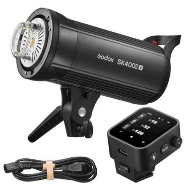Imagem de Flash Tocha Estúdio Godox SK400II V 220V com Disparador Sem Fio X3 par