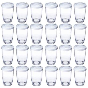 Imagem de Kit 24 Farinheiras Porta Temperos Queijeira 350ml Ou com Tampa Plástico Transparente