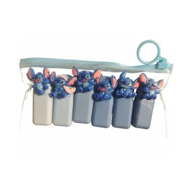 Imagem de Kit Completo Papelaria Kawaii Escolar Escritório Fofo Stitch 7 Itens V
