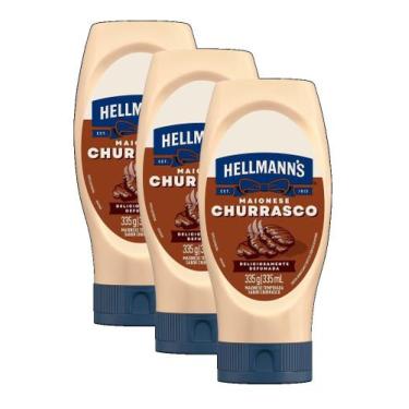 Imagem de kit 3 Maionese Hellmann's Squeeze Sabor Churrasco 335g