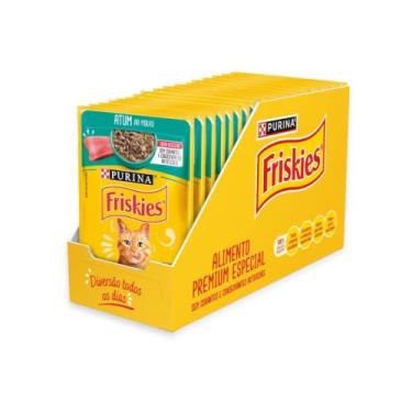 Imagem de Pack Nestlé Purina Friskies Ração Úmida Para Gatos Adultos Atum Ao Molho - Com 15 Sachês 85g