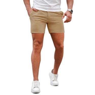 Imagem de Bermuda GINGTTO 13 cm Slim Fit Stretch Khaki 32