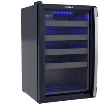 Imagem de Adega Piubella 100 para 24 Garrafas Porta Invertida Preto 220v - Venax