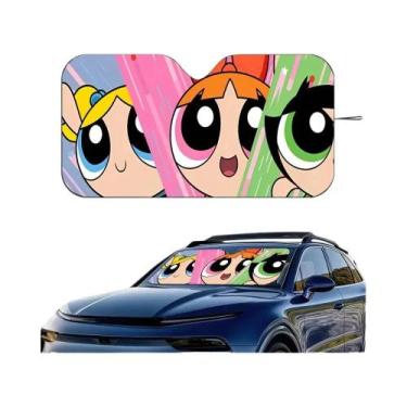 Imagem de Protetor Solar Para Carro Das Meninas Powerpuff, Protetor De Para-bris