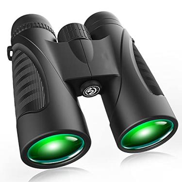 Imagem de Binóculos 12x42 HD, binóculo com zoom à prova d'água de alto desempenho, com lente FMC prisma BAK-4 clara e durável, para shows de observação de pássaros de futebol