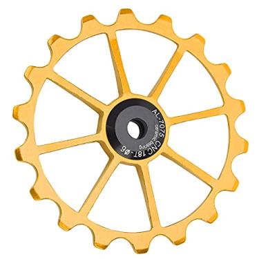 Imagem de Polia do desviador de bicicleta, polia do desviador em liga de alumínio Resistente para bicicletas de montanha Bicicletas para bicicletas de estrada Bicicletas dobráveis(ouro)
