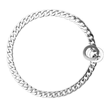 Imagem de Homyl Colar para animais de estimação, aço inoxidável 304, coleira de estrangulamento, elo cubano, corrente para cães pequenos e médios e gatos, para ursinho para buldogue francês, 3,5 x 600 mm