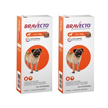 Imagem de Bravecto Anti Pulgas e Carrapatos - Comprimido mastigável 250 mg - Para cães com 4,5-10kg - Pack com 2 Unidades